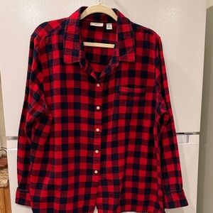 L.L. Bean Buffalo Plaid Button Down Flannel Shirt XL